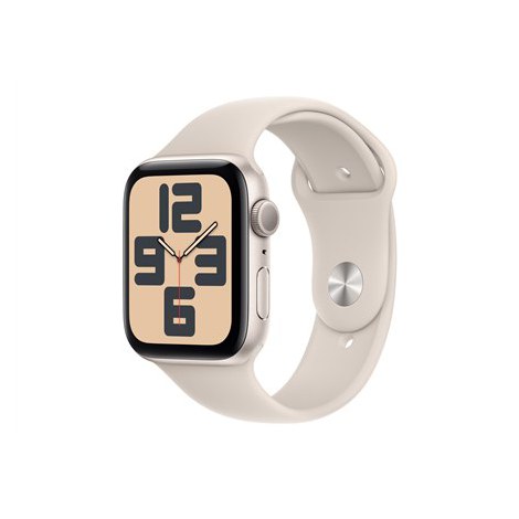 Inteligentny zegarek Apple SE (GPS) Aluminium Starlight 44 mm Odbiornik Apple Pay GPS/GLONASS/Galileo/QZSS Wodoodporny